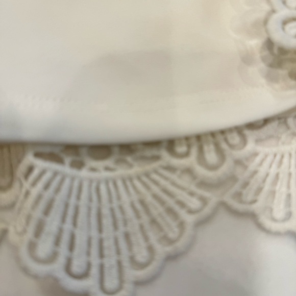 Lauren Ralph Lauren Lace Crochet Floral White Sheath Shift Sleeveless Dress 8P - Picture 7 of 9